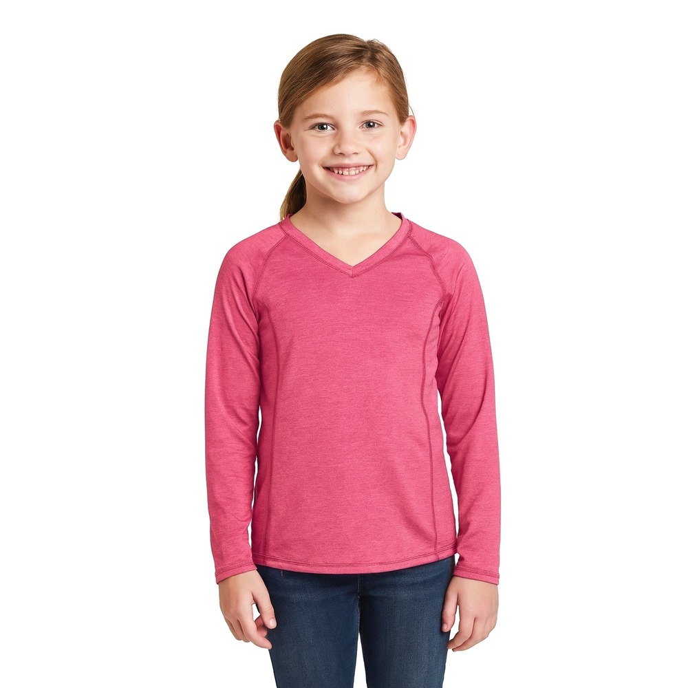 Training Shirt Pink Long Sleeve VNeck Moisture Wicking Athletic Youth Turbo‎